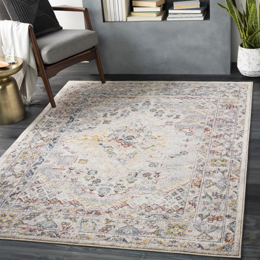 Surya Ankara 7 x 9 Grey Indoor Medallion Oriental Area Rug - Super Arbor