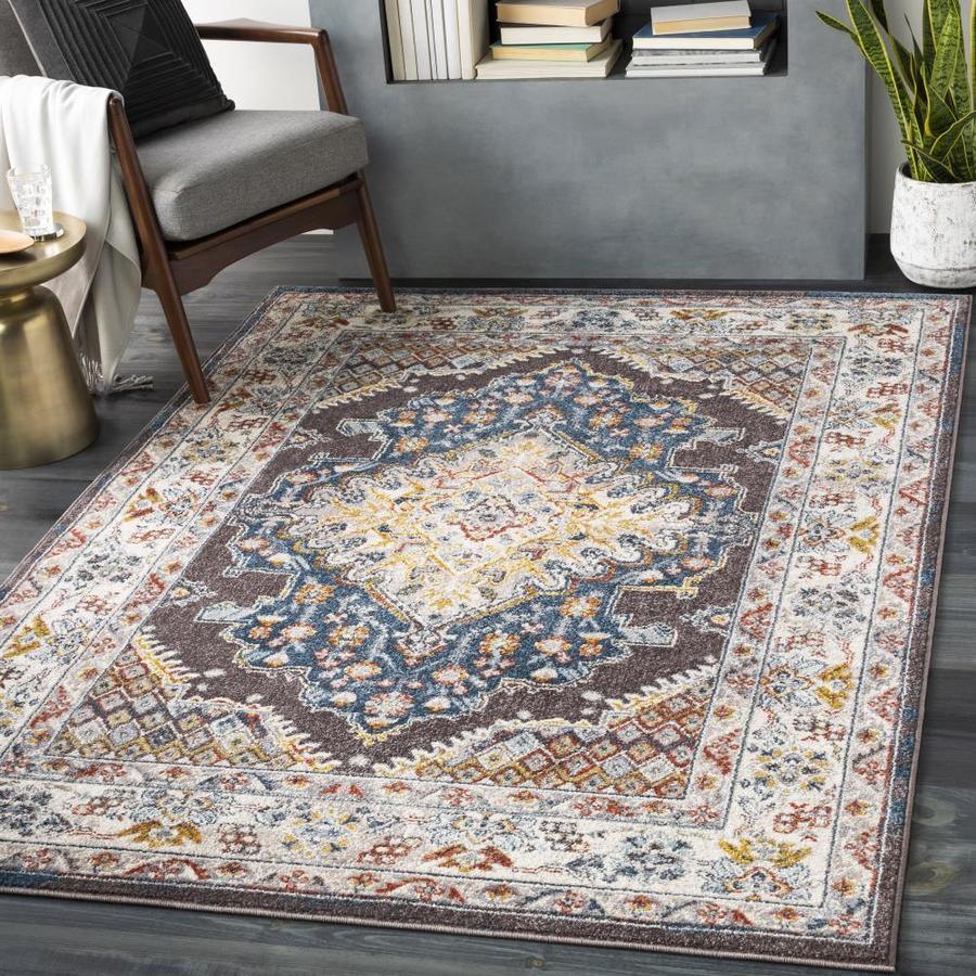 Surya Ankara 7 x 9 Grey Indoor Medallion Oriental Area Rug - Super Arbor