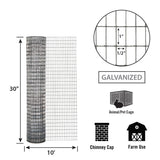IRONRIDGE Galvanized Steel Welded Wire Rolled Fencing - 10ft x 2.5ft