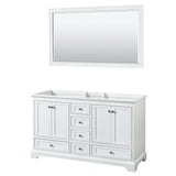 Wyndham Collection Deborah 60-in White Bathroom Vanity Cabinet with Mirror