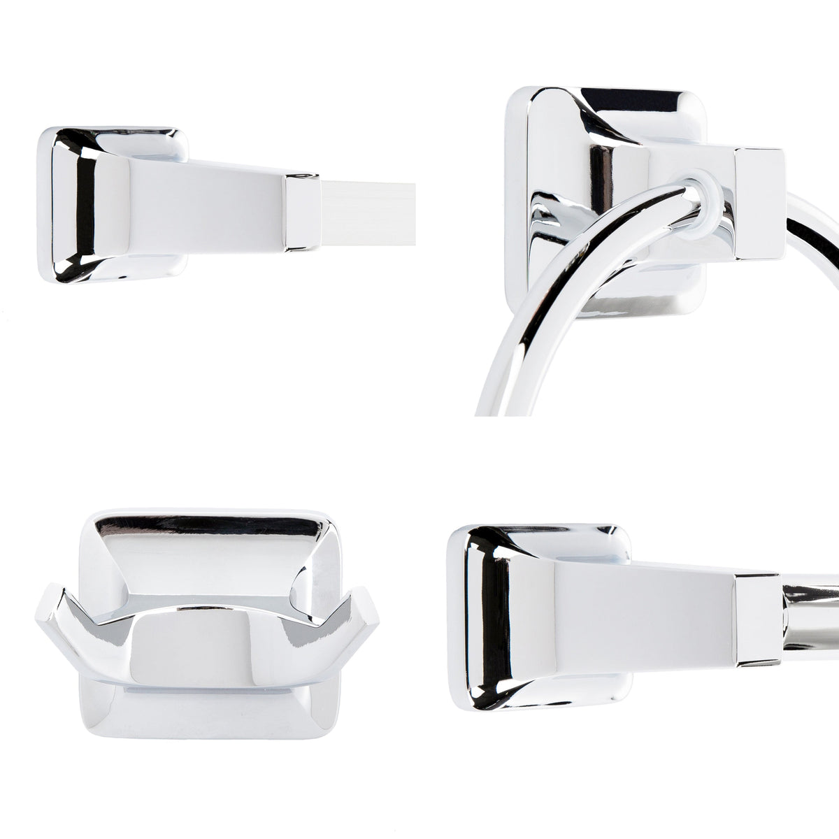 Project Source Seton 4-Piece Chrome Decorative Bathroom Hardware Set, 24-in Towel Bar