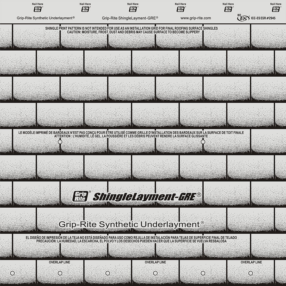 Grip-Rite ShingleLayment 15-GRE Synthetic Roof Underlayment, 48 in x 250 ft (1,000 sq ft)
