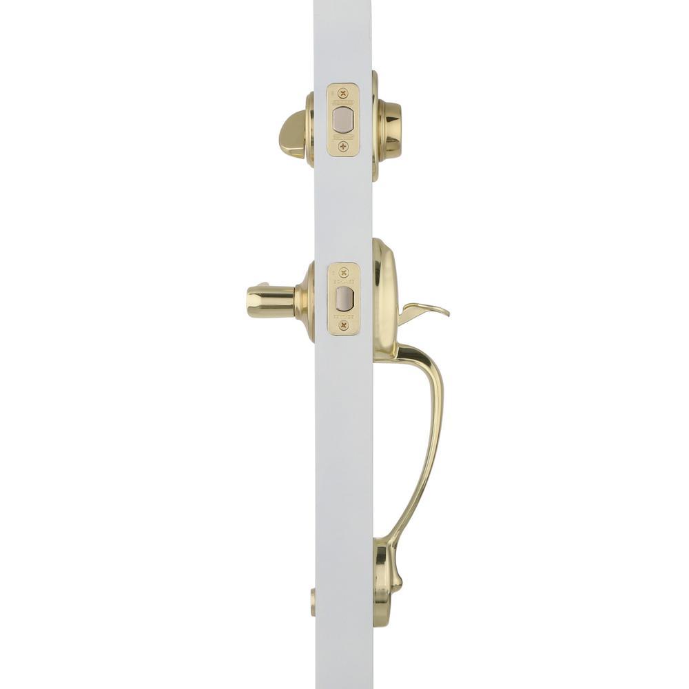 Plymouth Bright Brass Single Cylinder Deadbolt with Flair Knob Door Handleset - Super Arbor