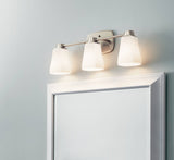 DELTA Sandover 21.63-in 3-Light Brushed Nickel Traditional Vanity Light
