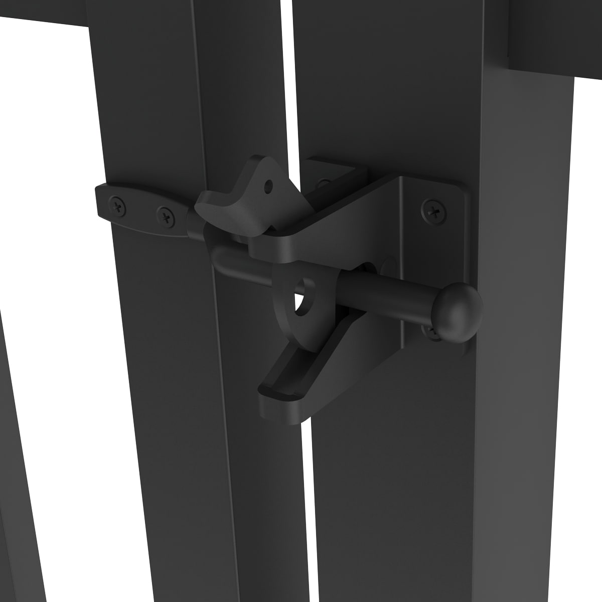Ironcraft Orleans 4-ft H x 8-ft W Black Powder-coated Aluminum Spaced Picket Pressed-point Yard Fence Gate