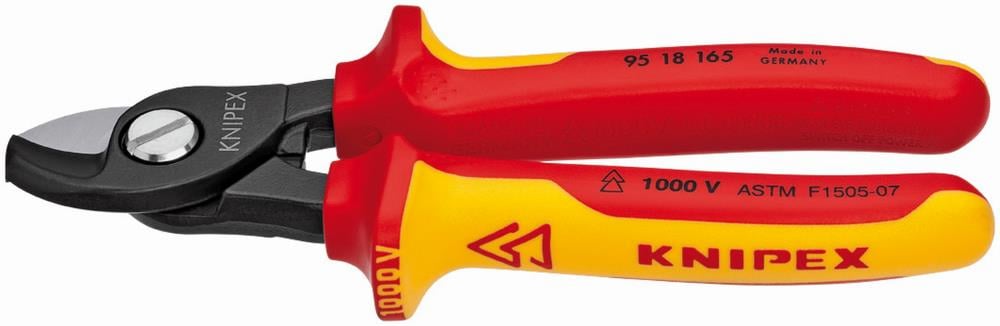 KNIPEX 6.5-in Cutting Pliers, Insulated 1000V, Chrome Vanadium Blades