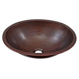 SINKOLOGY Schrodinger 17 in. Undermount or Drop-In Solid Copper Bathroom Sink in Aged Copper