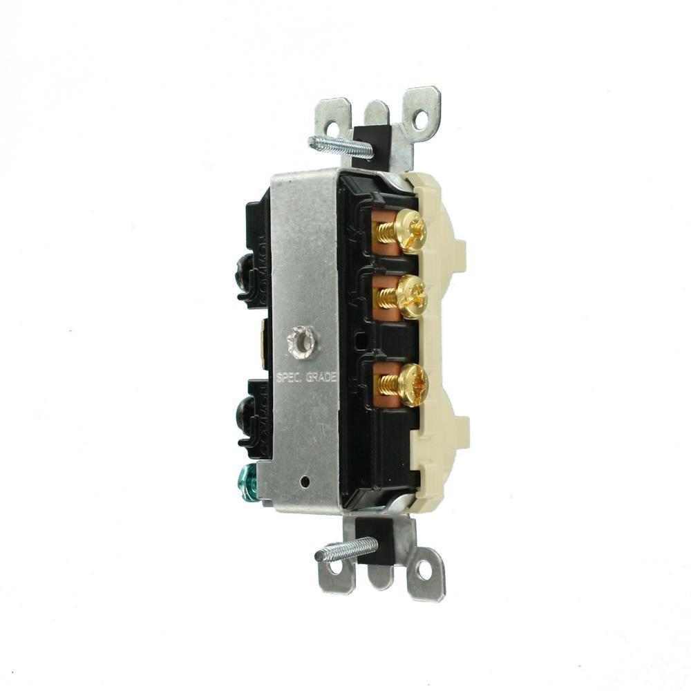 15 Amp Duplex Style Single-Pole / 3-Way AC Combination Toggle Light Switch, White - Super Arbor