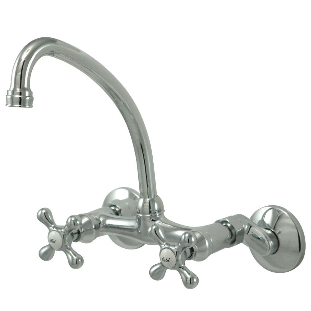 Elements of Design Chrome 2-Handle Wall-Mount High-Arc Kitchen Faucet