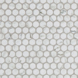 San Giorgio Carrara Catalina 1 in. Penny Porcelain Mosaic Tile - 12 x 12 Sheet