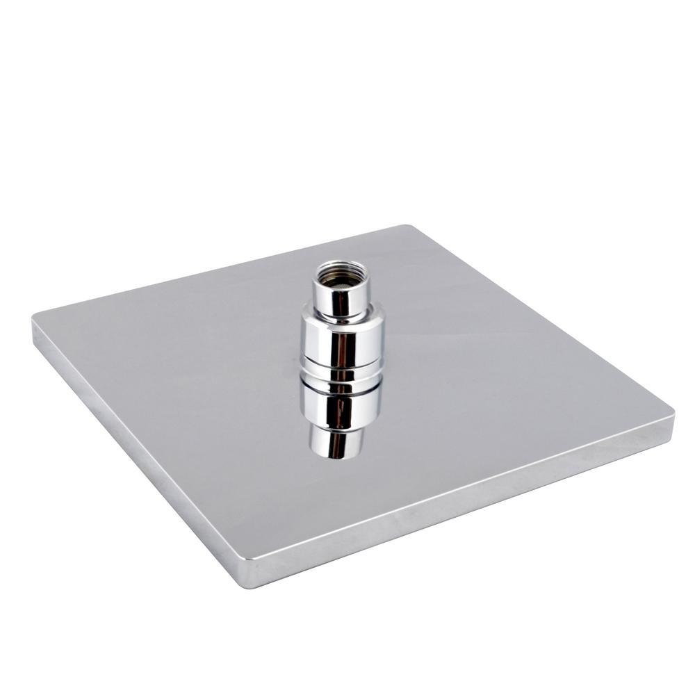 1-Spray 7.88 in. Single Wall Mount Fixed Rain Shower Head in Chrome - Super Arbor