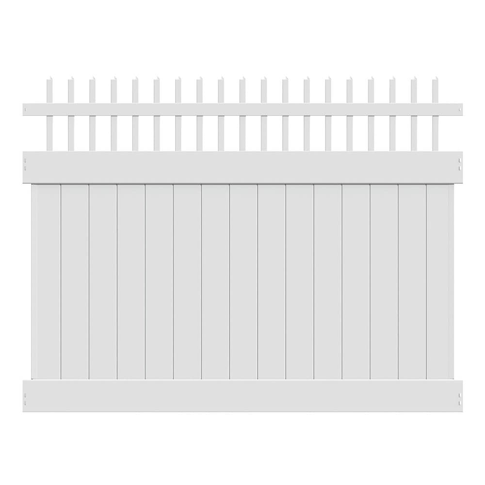 Freedom Wakefield 6-ft H x 8-ft W White Vinyl Fence Panel (Unassembled)