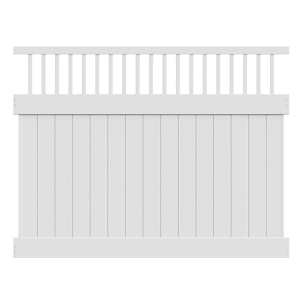 Freedom Portsmouth 6-ft H x 8-ft W White Vinyl Fence Panel (Unassembled)