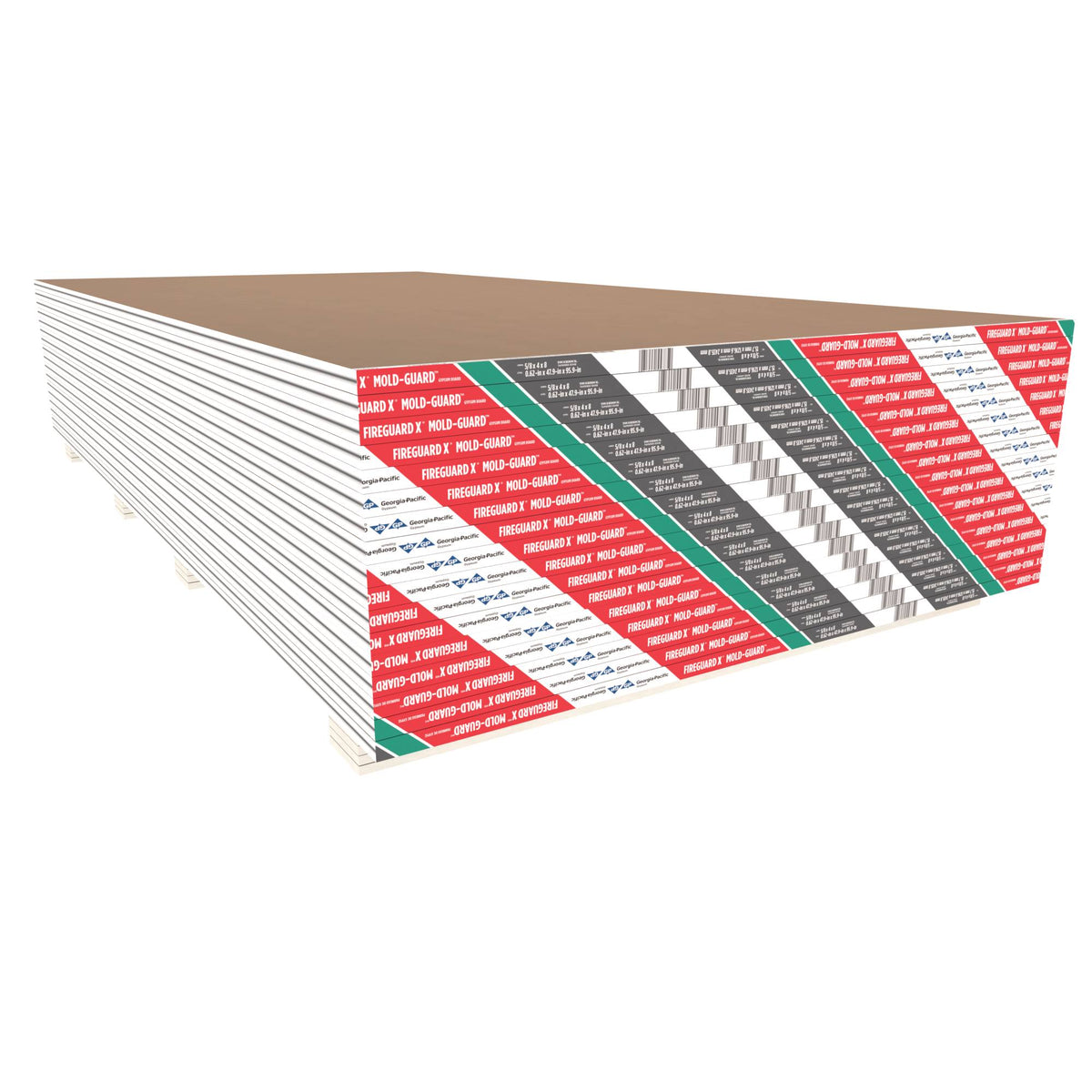 ToughRock 5/8-in x 4-ft x 8-ft Fireguard Mold Resistant Moisture Resistant Fire Resistant Regular Drywall Panel