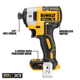 DEWALT XR 2-Tool 20-Volt Max Brushless Power Tool Combo Kit with Soft Case, Charger and 2 Batteries (DCK283D2)