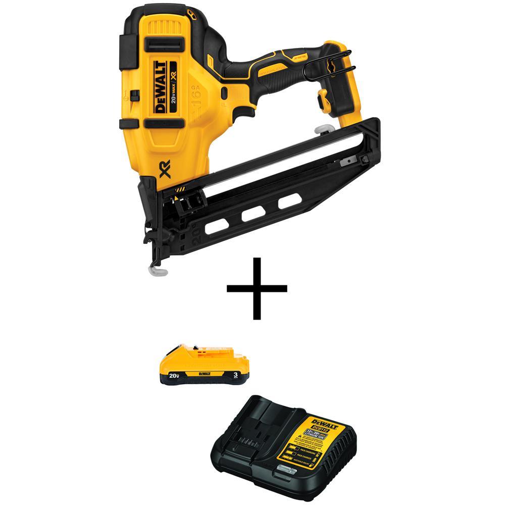 20-Volt Max 16-Gauge Cordless Angled Finish Nailer Kit - Super Arbor