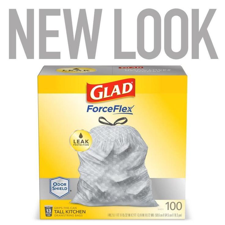Glad ForceFlex 100-Pack 13-Gallon Gray Plastic Kitchen Trash Bag