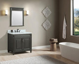 Studio Design Collection Sterling 37 in. Vanity with Carrara Marble Top, Single Sink, Charcoal