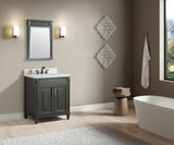 Sterling 31 in. Charcoal Single Sink Bathroom Vanity with Carrara Marble Top