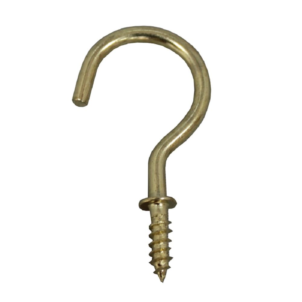 Project Source 4-Pack Brass Cup Hooks, 1.5-in (2.07-in depth) Steel
