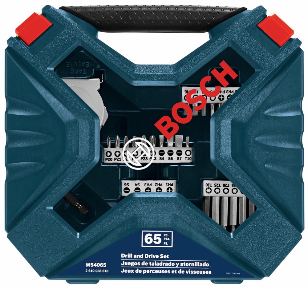 Bosch 65-Piece High-Speed Steel Hex Shank Screwdriver Bit Set, MS4065