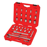 CRAFTSMAN 33-Piece Standard (SAE) and Metric Combination Polished Chrome Mechanics Tool Set, 1/2-in Drive w/ Hard Case