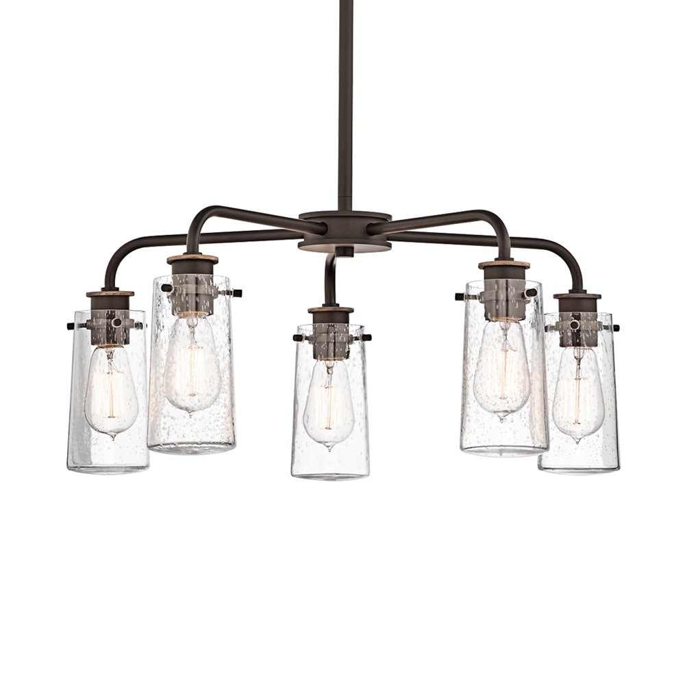 Kichler Braelyn 5-Light Antique Bronze Farmhouse Chandelier