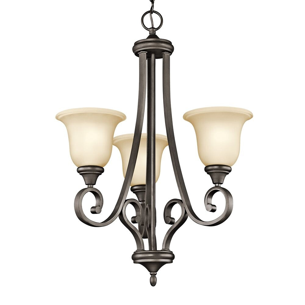 Kichler Monroe 3-Light Olde Bronze Transitional Chandelier, 23-in Width
