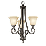 Kichler Monroe 3-Light Olde Bronze Transitional Chandelier, 23-in Width