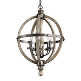 Kichler Evan 5-Light Antique Gray Transitional Cage WoodChandelier