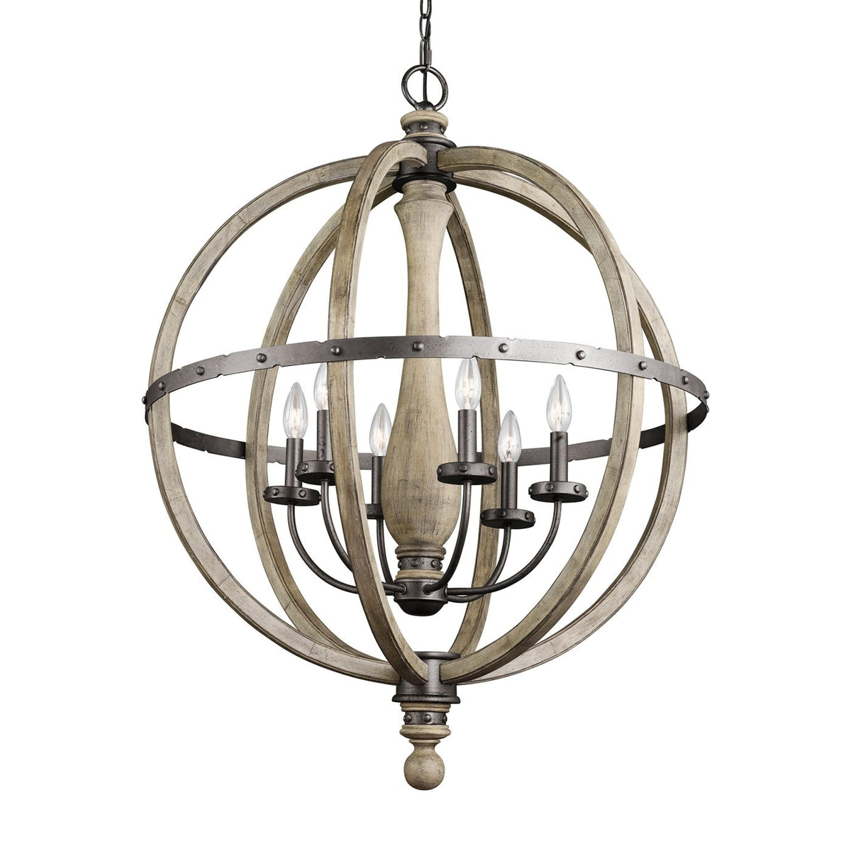 Kichler Evan 5-Light Antique Gray Modern/Contemporary Cage Chandelier
