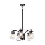 Kichler Lyndon 5-Light Architectural Bronze Transitional Clear Glass Jar Mini Outdoor Hanging Pendant Light