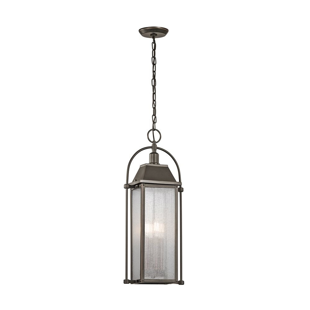 Kichler Harbor Row Olde Bronze Traditional Clear Glass Lantern Pendant Light, 25.75-in x 10.5-in