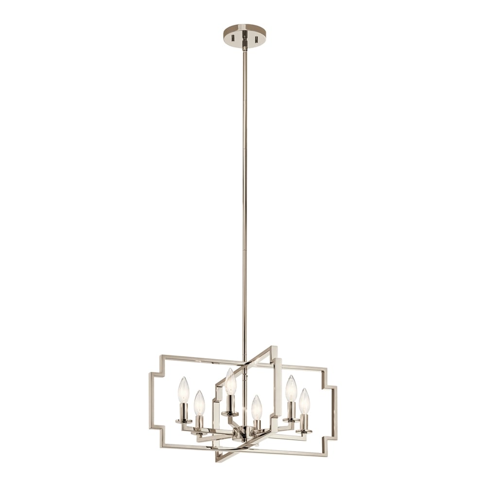 Kichler Downtown Deco 6-Light Polished Nickel Transitional Chandelier