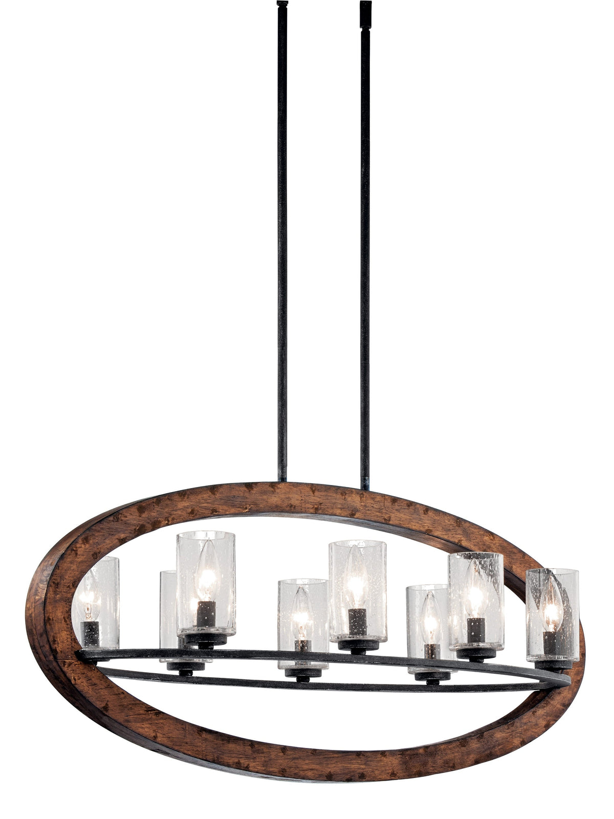 Kichler Grand Bank 8-Light Brown Farmhouse Chandelier
