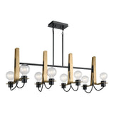 Kichler Arvela 8-Light Black Modern/Contemporary Linear Kitchen Island Light, 38.25-in