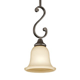 Kichler Monroe Olde Bronze Transitional Etched Glass Bell Pendant Light, 1-Light, 7-in W x 16-in H