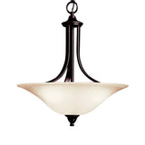 Kichler Dover 3-Light Tannery Bronze Transitional Seeded Glass Bowl Medium Hanging Pendant Light