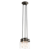 Kichler Brinley 3-Light Olde Bronze Transitional Clear Glass Jar Mini Hanging Pendant Light