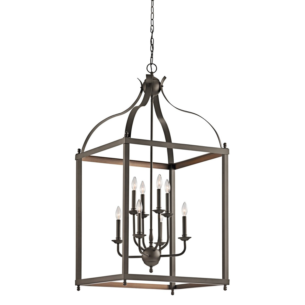 Kichler Larkin 8-Light Olde Bronze Transitional Cage Large Hanging Pendant Light