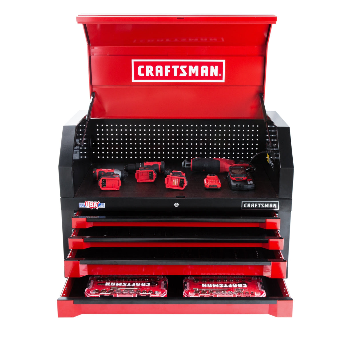 CRAFTSMAN 3000 Series 41-in W x 24.5-in H 4-Drawer Steel Tool Chest (Red)