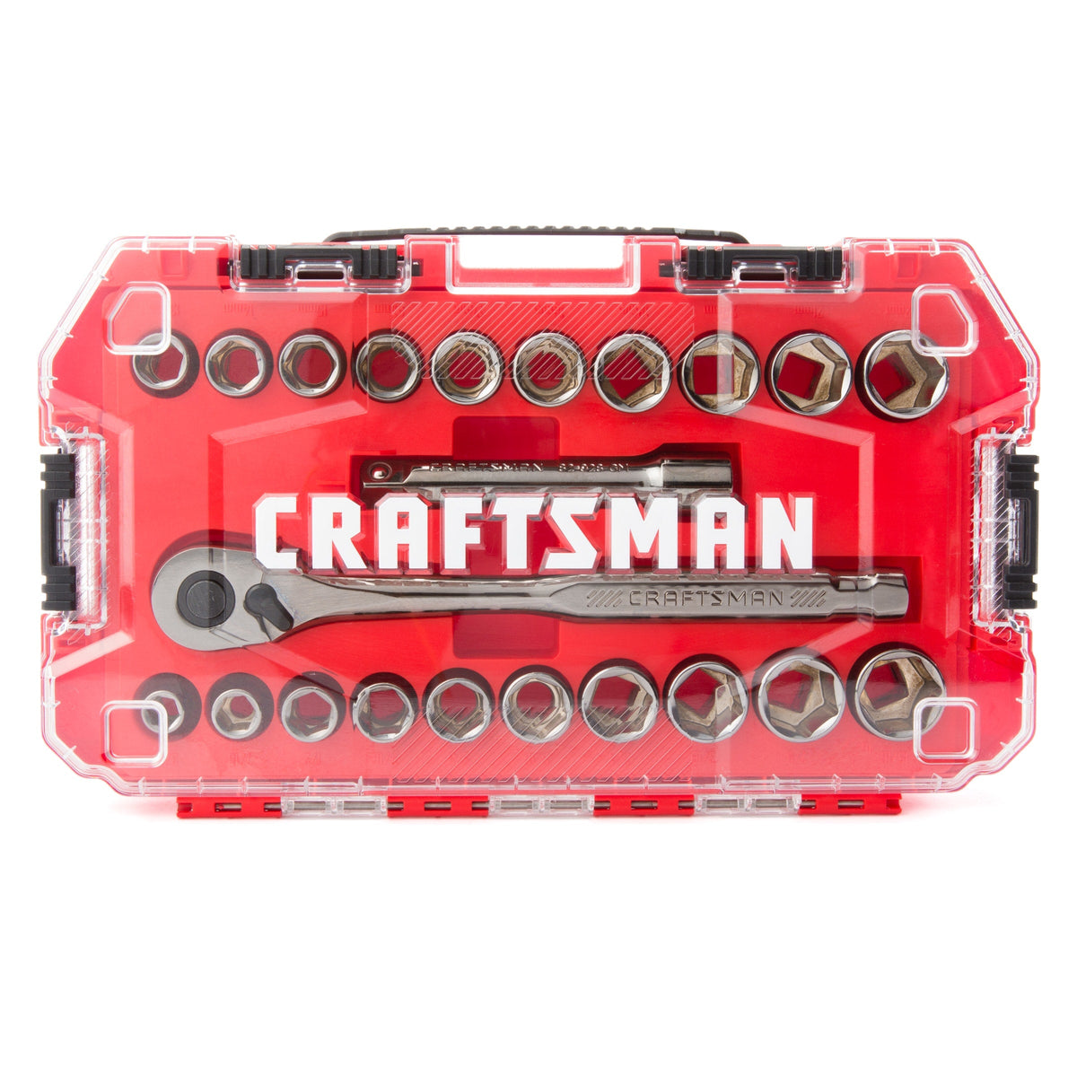 CRAFTSMAN VERSASTACK 22-Piece SAE/Metric Gunmetal Chrome Mechanics Tool Set, 1/2-in Drive