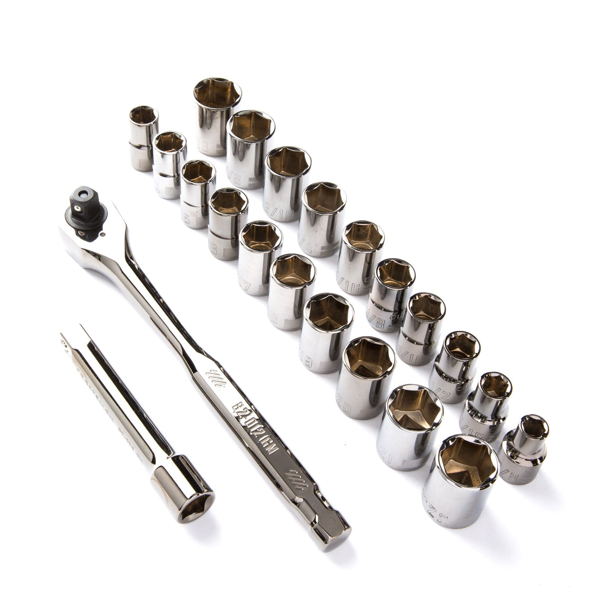CRAFTSMAN VERSASTACK 22-Piece SAE/Metric Gunmetal Chrome Mechanics Tool Set, 1/2-in Drive