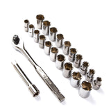 CRAFTSMAN VERSASTACK 22-Piece SAE/Metric Gunmetal Chrome Mechanics Tool Set, 1/2-in Drive
