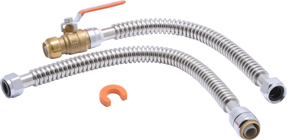 SharkBite 18-in 3/4-in Push Inlet x 3/4-in FIP Outlet Corrugated Stainless Steel Water Heater Connector