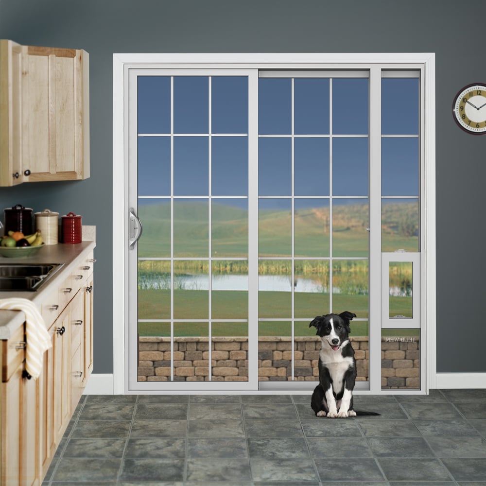 JELD-WEN 72-in x 80-in Vinyl Sliding, Right-hand sliding – installed room view