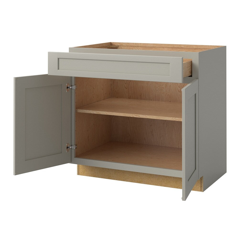 allen + roth Stonewall 30-in W x 34.5-in H x 24-in D Stone Sink Base Fully Assembled Cabinet (Flat Panel Shaker Style)