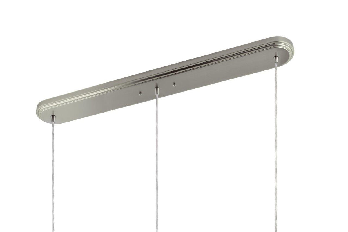 Portfolio Polished Nickel Transitional Linear Pendant Light, 3-Light, Adjustable 10–65 in, 36 in Wide