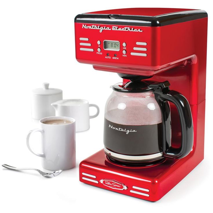 12-Cup Red Coffee Maker with Keep Warm Function