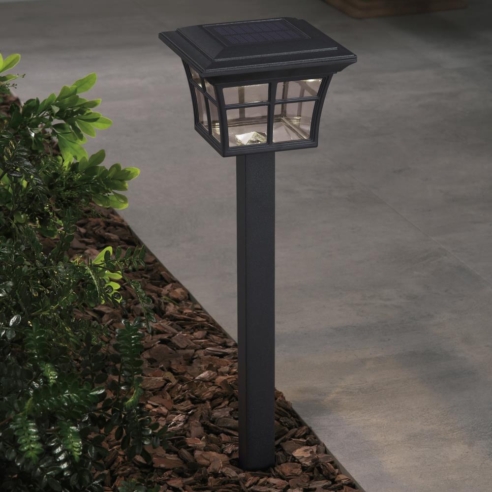 Portfolio 2-Pack 12X Brighter 14.4-Lumen Black Solar LED Path Light Kit
